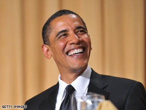 President Obama delivers some one-liners at the White House Correspondents' Association dinner on Saturday.