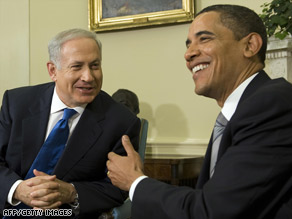 Israeli Prime Minister Benjamin Netanyahu and President Obama visit at the White House on Monday.