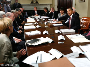 President Obama holds talks with members of the Economic Recovery Advisory Board on Wednesday.