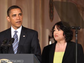 President Obama on Tuesday introduces Judge Sonia Sotomayor as his choice for the U.S. Supreme Court.