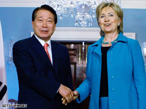 Hillary Clinton meets with South Korean Foreign Minister Yu Myung-hwan on Friday to discuss North Korea.