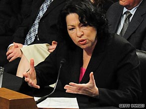 Sonia Sotomayor answers questions from senators on Wednesday, the third day of her confirmation hearings.