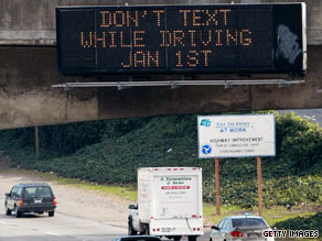 A law that went into effect January 1 in California makes it illegal to send text messages while driving.