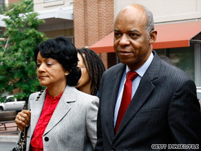 Ex-U.S. Rep. William Jefferson and his wife, Andrea, arrive at court last month in Alexandria, Virginia.