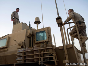 U.S. Marines prepare equipment in Helmand Province, Afghanistan, last month.