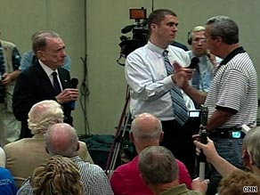 Sen. Arlen Specter, left, answers questions Tuesday during a forum in Lebanon, Pennsylvania.