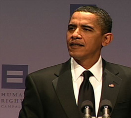 Obama addresses largest gay rights group