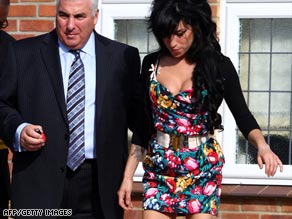 Amy Winehouse pictured outside Westminster Magistrates Court.