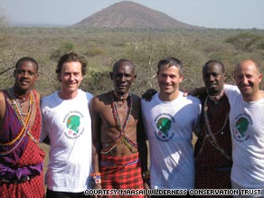 "Incredible Hulk" star Edward Norton, second from left, has trained for a marathon with Maasai tribesmen in Kenya