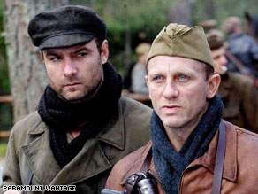 Liev Schreiber, left, and Daniel Craig play Jewish resistance fighters in the World War II drama "Defiance."