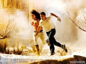 Megan Fox and Shia LaBeouf run from destruction in "Transformers: Revenge of the Fallen."