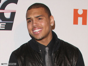 Chris Brown attends a party saluting music producer Clive Davis in Beverly Hills, California, on Saturday.