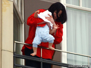 Michael Jackson courted controversy in 2002 when he dangled his son over a hotel balcony in Germany.