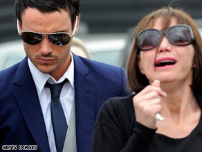 Goody's husband Jack Tweed and mother Jackiey Budden leave the family home Saturday.