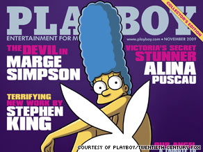 Marge Simpson will appear in the November issue of Playboy as the magazine's first cartoon cover model.