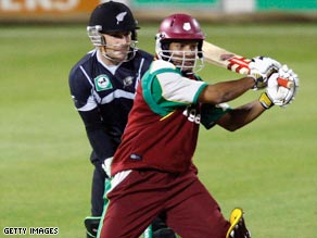 Sarwan hit 67 off just 65 balls to steer West Indies to victory over New Zealand in Christchurch.