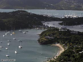 English Harbor, Antigua, where Australian luxury yacht captain Drew Gollan was murdered in January.