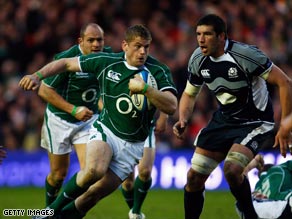 Jamie Heaslip goes over for the only try as Ireland won 22-15 at Murrayfield on Saturday.