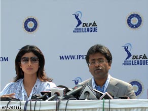 IPL chairman Lalit Modi and actress Shilpa Shetty at the player auction on February 6.