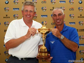 Colin Montgomerie (left) and Corey Pavin will captain the two teams for the 2010 Ryder Cup.