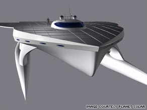 'Planet Solar' would be the world's fastest fully solar-powered boat and is projected to cross the Atlantic in two weeks.