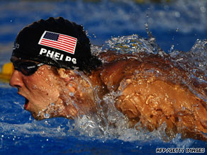 Phelps competes during the men's 200m butterfly final in Rome.