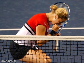 Clijsters was overjoyed after winning on her comeback to the WTA Tour.