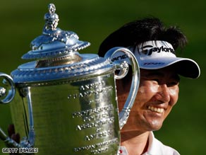 Yang was the first Asian-born player to get his hands on a major golf trophy.