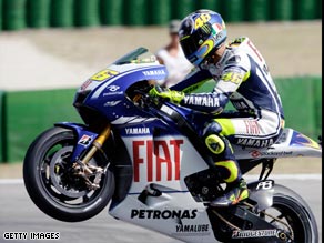 Rossi powers to pole in the San Marino Grand Prix at Imola.