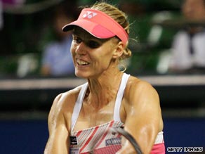 Third seed Dementieva served 11 double faults on her way to defeat at the Pan Pacific Open.