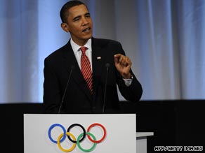 U.S. President Obama gives his address to the International Olympic Committee.