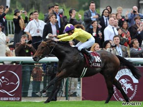 Sea The Stars finishes clear of the field to win Europe's top horse race.