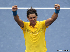 Rafael Nadal had to fight off a determined James Blake before reaching the Beijing last eight.