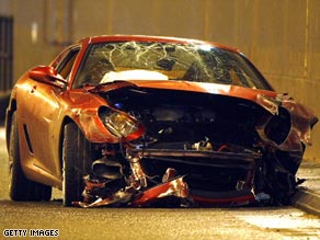 Ronaldo's Ferrari was a complete write-off after his accident on the way to training.