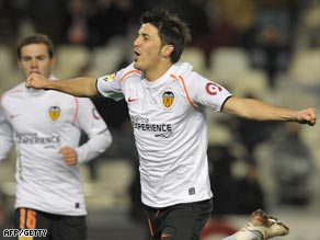 Villa's goals have kept Valencia in the upper reaches of the Spanish Primera.