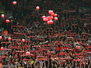 Liverpool supporters at the Kop end paid their respects in an emotional afternoon at Anfield.