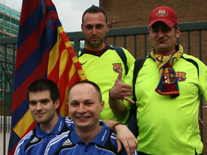 Barcelona and Chelsea fans in London