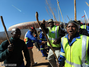 Striking workers in South Africa