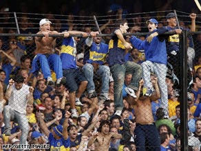 Boca Juniors fans at the Boca Juniors, River Pate derby.