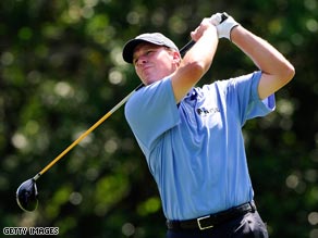 Stricker strikes a drive away during his second round 67 at Copperhead.