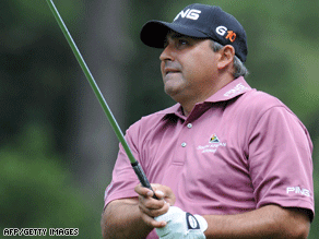 Argentina's Angel Cabrera is sharing the lead with American veteran Kenny Perry.