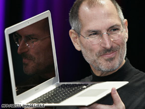 Apple CEO and co-founder Steve Jobs speaks at last year's Macworld Expo in San Francisco, California.