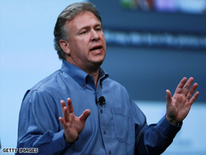 Phil Schiller, Apple's senior vice president, unveils iPhoto 09 at Macworld Tuesday.