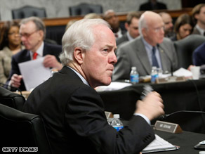 U.S. Sen. John Cornyn of Texas, supporter of a bill that would require Internet user records to be saved for police.