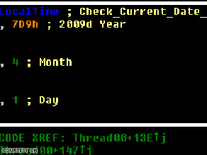 This piece of computer code tells the worm to activate on April 1, 2009, researchers at CA found.