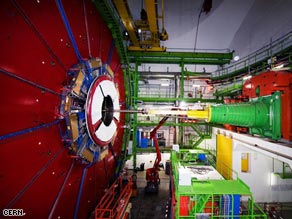 The Compact Muon Solenoid, shown here in December, is one of six experiments inside the collider complex.