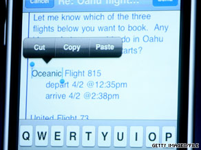 Many expect Apple to discuss iPhone software updates -- such as this copy-and-paste-feature -- on Monday.