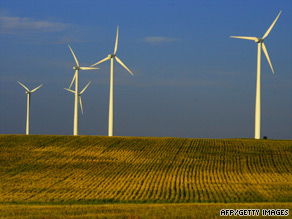 In 2008, the U.S. became the world's leading provider of wind power. This wind farm is in Velva, North Dakota. 
