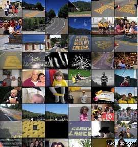 Robot chalks tweets on Tour de France route