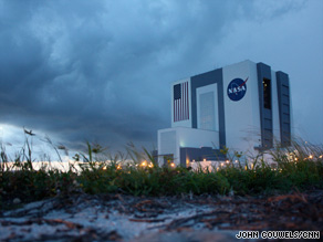 The space shuttle's landing in Florida was delayed Thursday, shown. A first attempt Friday was called off, too.